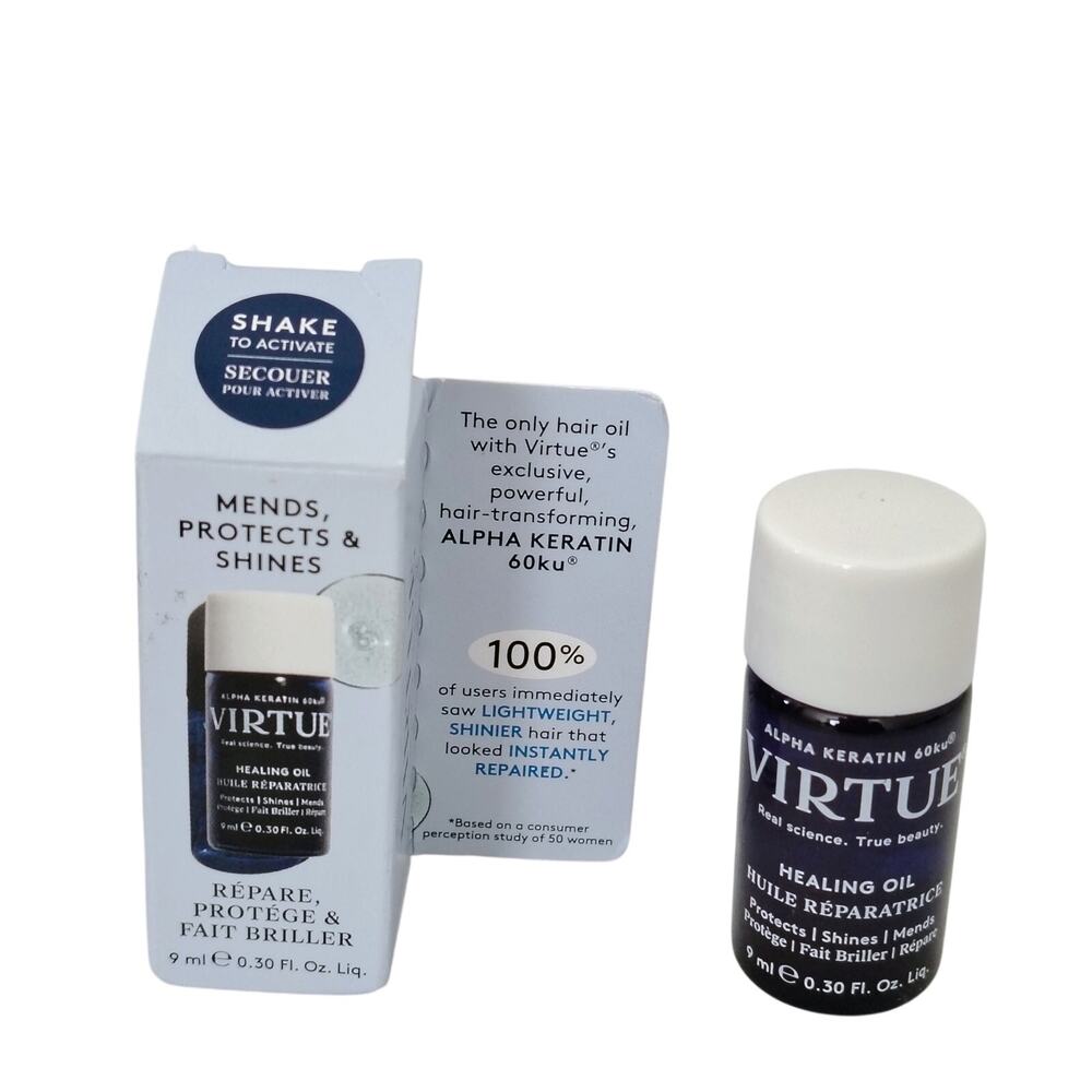 Virtue Alpha Keratin Healing Oil Mends Protects Shine Lightweight 0.30 oz. Mini